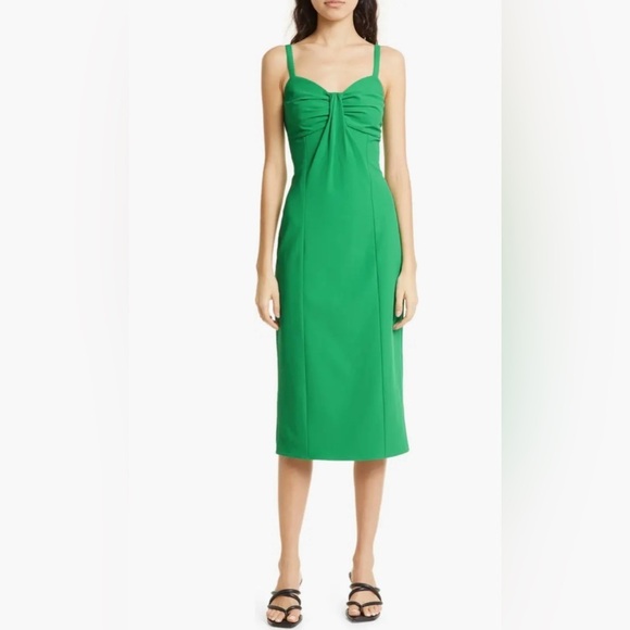 cinq a sept NWT MIDI ERICA DRESS Green SZ 0 ✨🔥🔥 - Picture 1 of 9